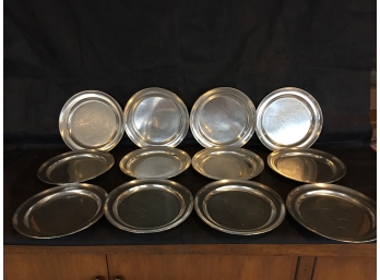 Twelve Vintage Henry Ford Museum Pewter Chargers
