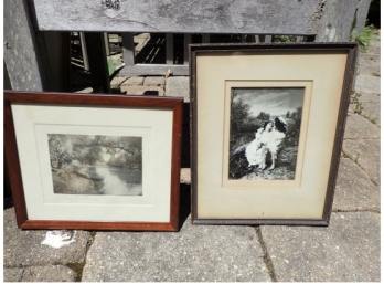 Two Antique Photo Prints, One Signed