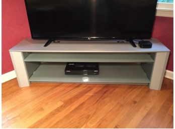 Corner TV Stand With Two Glass Shelves