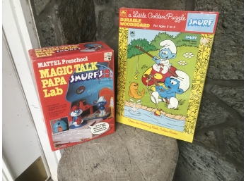 Vintage NEW Magic Talk Papa Smurf's Lab & NEW Smurf Little Golden Puzzle