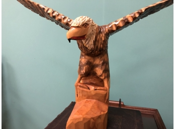 Hand-carved Eagle 26”  Wing Span