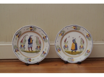 *Two Quimper Plates, Each Signed