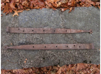 Pair Antique Iron Strap Hinges