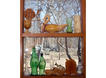 Fun Group Of Carved Wood & Glass Items