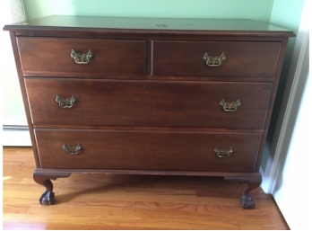 Antique Hardwood Four Drawer Chest Of Drawers