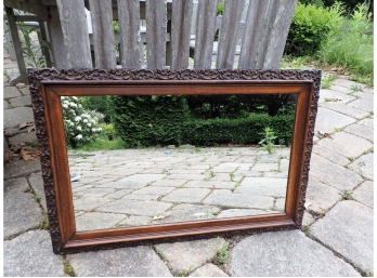 Choice Victorian Decorated Oak Mirror