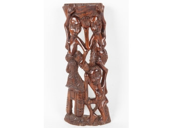 African Tribal Carved Wood Pedestal