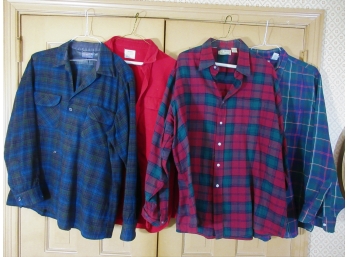 4 Vintage Flannel Shirts - Pendleton, LL Bean, Sears