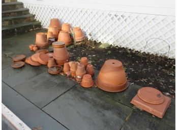 Group Outdoor Red Clay  Flower Pots