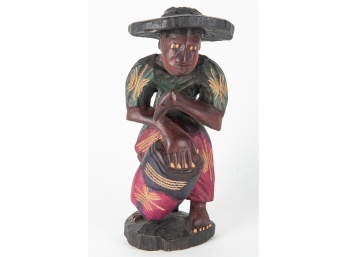 African Folk Art Woman Statuette
