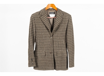 Brown Hounds-tooth Jacket By Antonio Fusco