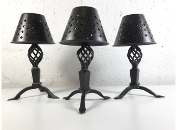 Collection Of 17 Rustic Metal Votive Candle Lamps