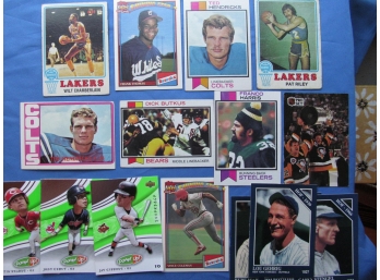 Asst Vintage Sports Card Lot Wilt Chamberlain, Franco Harris, Dick Butkis -  Da Bears