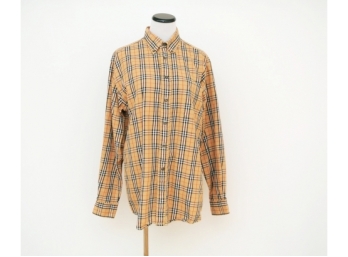Authentic Burberry Novacheck Button Down Men's Dress Shirt - Size M