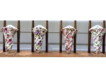 Set Of Four Floral Wall Vases