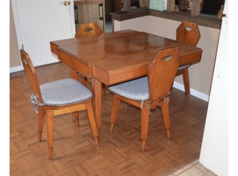 Pine Vintage Kitchen Table And 4 Chairs (see Details)