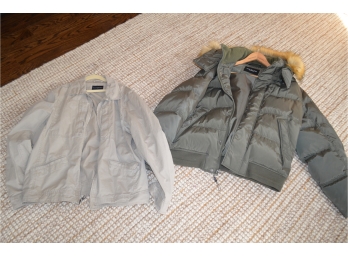Andrew Marc Olive Down Jacket (medium) And Shirt