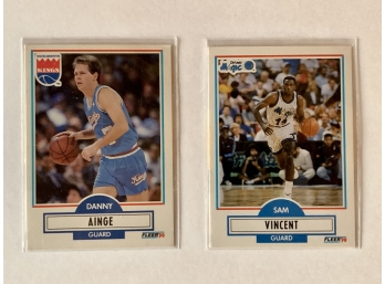 1990-91 Fleer James Samuel Vincent Magic #137 & Danny Ainge Kings #162 Basketball Trading Cards