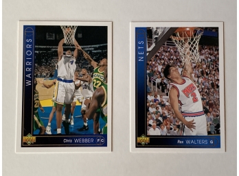 1993-94 Upper Deck Chris Webber Warriors #311 & Rex Walters Nets #316 Basketball Trading Cards