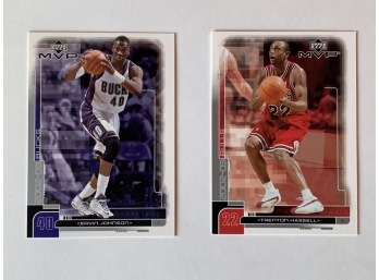2002-03 Upper Deck MVP Trenton Hassell Bulls #24 & Ervin Johnson #104 Basketball Trading Cards