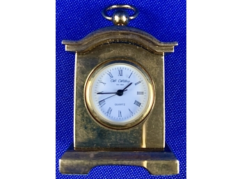 Miniature Brass Mantel Clock