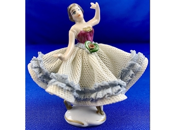 Vintage Porcelain Dancer Figurine - Signed On Base