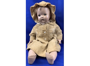 Baby Doll With Velvet Coat And Hat