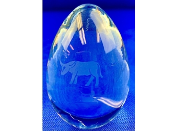 Crystal Egg - Hand Made - Signed On Base