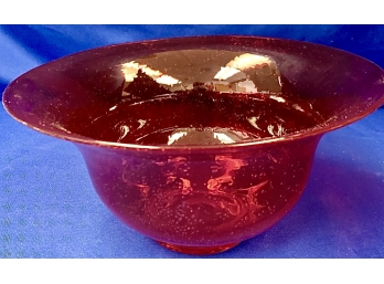 Red Glass Hand Blown Centerpiece Bowl