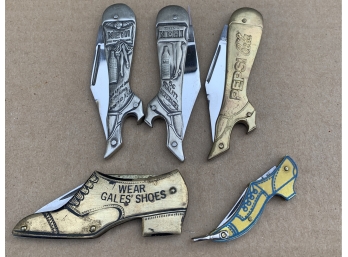 Lot Of Shoe Themed Pocket Knives