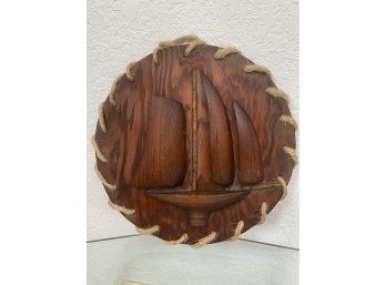 MCM Wood Boat Wall Plaque