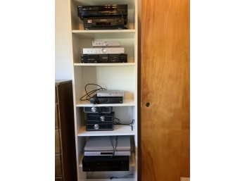 Assorted Lot Of Electronics And Bookshelf