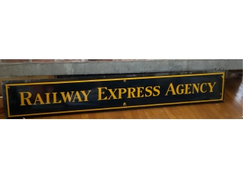 Railway Express Agency Station Porcelain Enamel Sign