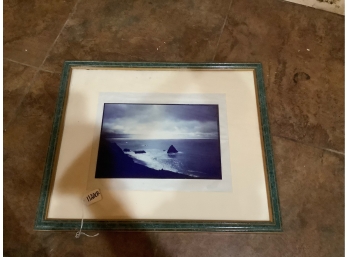 Ocean Photo In Green Frame