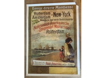 Vintage Rotterdam/Amsterdam - New York Poster
