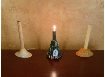 Lot Of Three Christmas Plug-In Candles