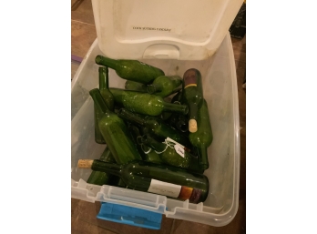 Plastic Bin With Wine Bottle Table Decor For Parties/Weddings/Etc