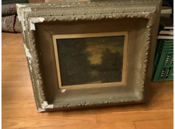 H.M. Kitchell Painting With Interesting Frame - Some Damage