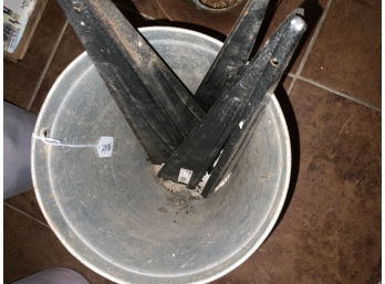 Metal Bucket With Large Black Shelf Brackets