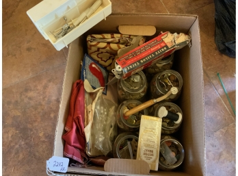 Sewing Lot With Ball Jars Full Of Vintage Buttons