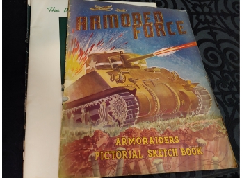 WWII Lot Armored Force Armoraiders Pictorial Sketch Book