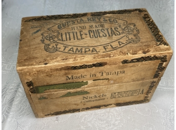 Vintage Little Cuestas Wooden Cigar Box