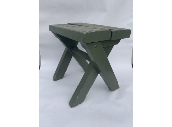 Vintage Distressed Green Bench/Stool