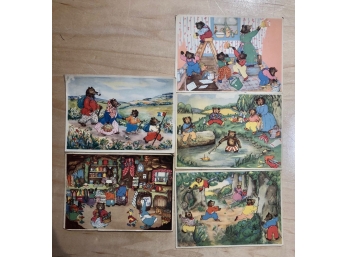 Lot Of 5 Margaret Ross England Bears Vintage Postcards