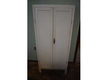 340. White Wooden Storage Cabinet
