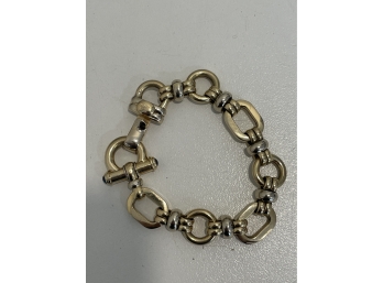 Vintage Signed Golden Point 18k Gold Link Bracelet