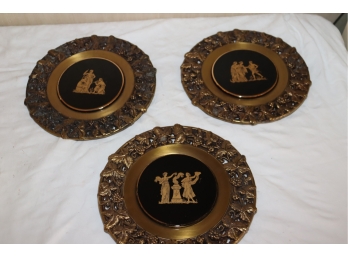 Brass And Ceramic Wall Plates Vintage Decor