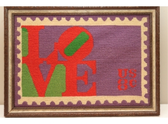 Vintage Frames 8 Cent US Love Stamp Needlepoint