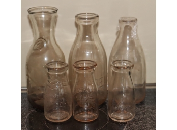 Vintage Milk Bottle Decanter Lot