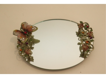 Ashley Manor Mirrored Butterfly Vanity Tray